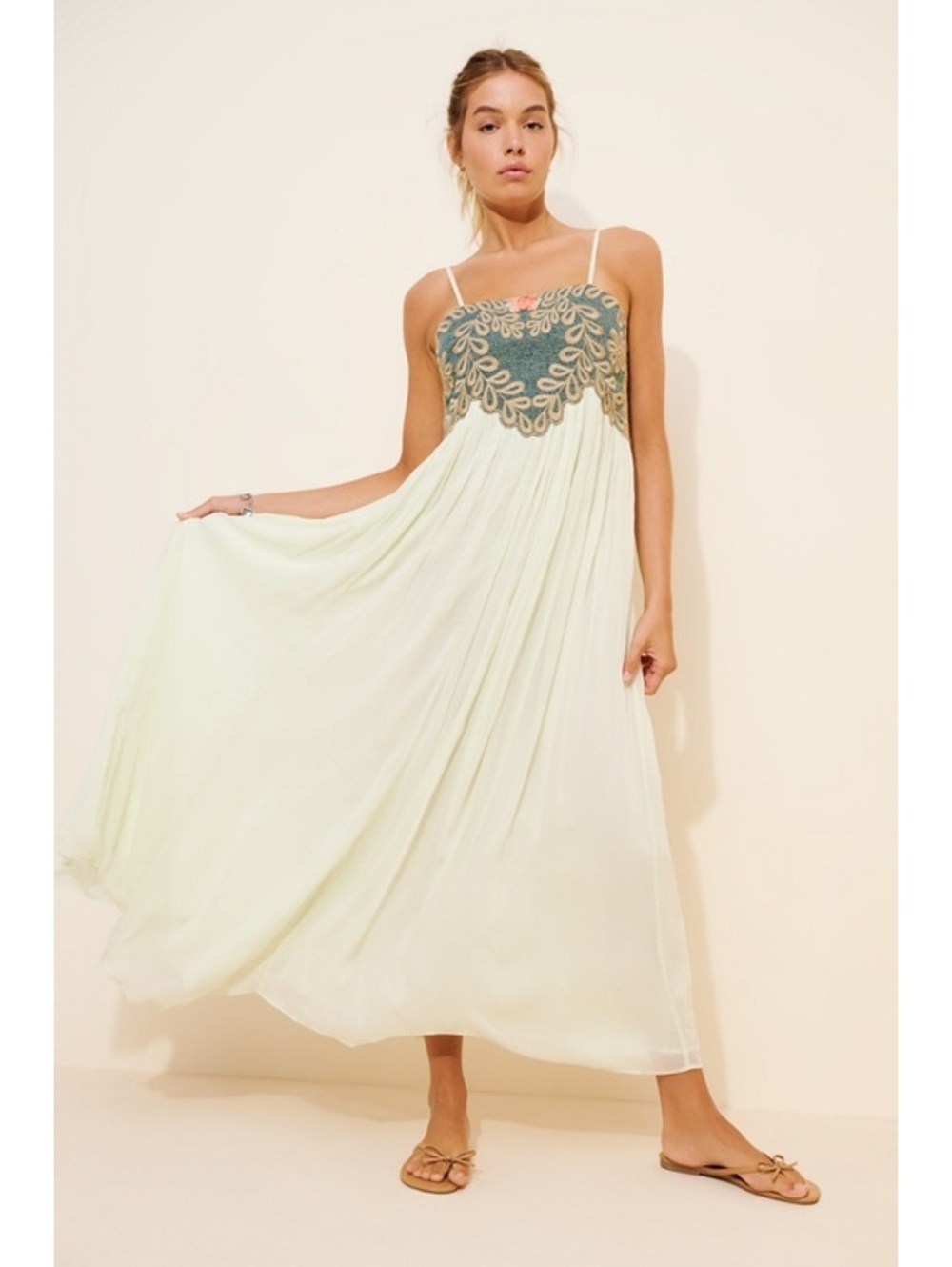 FREE PEOPLE Emery Maxi Embroidered Dress